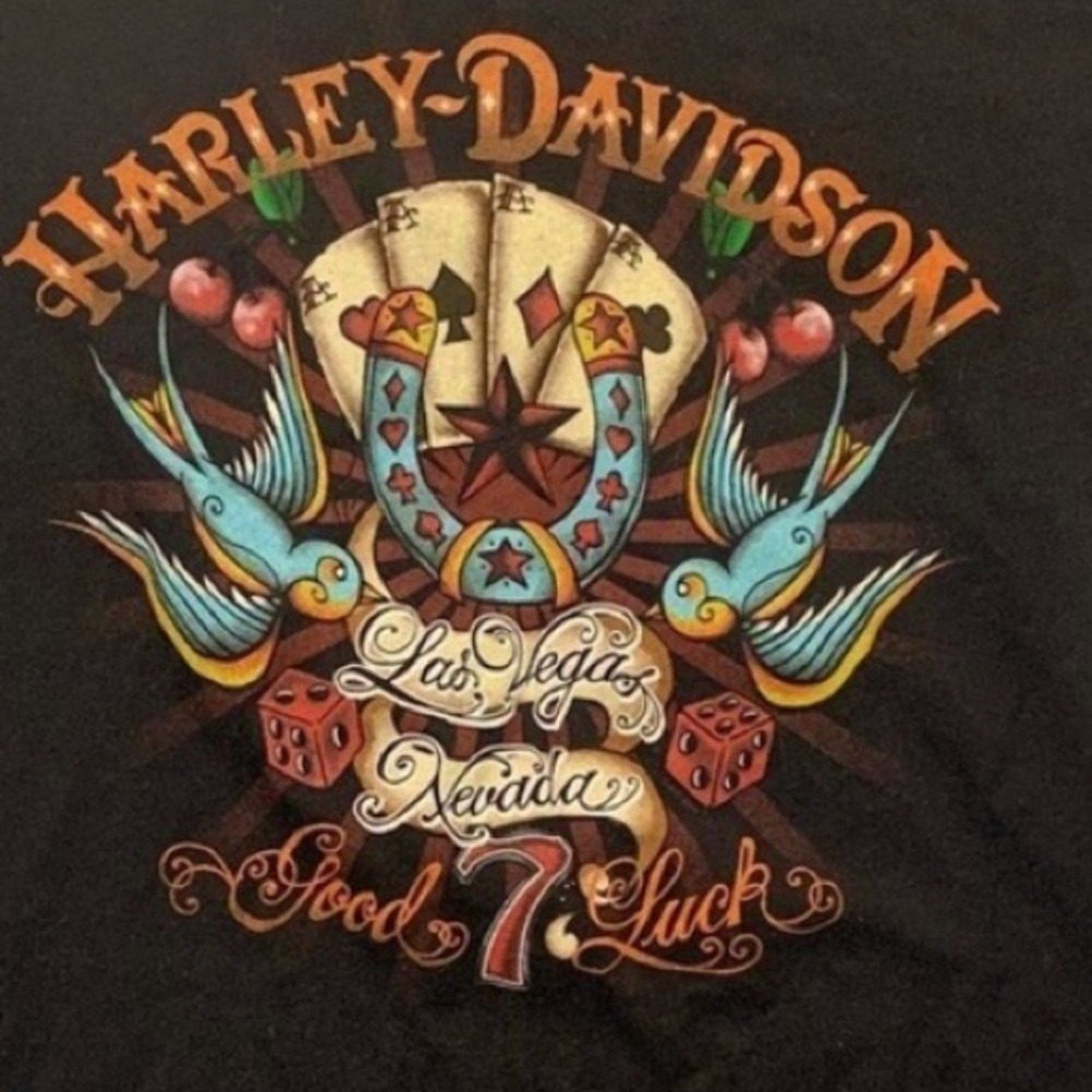 Vintage 1997 Harley-Davidson Las Vegas Lucky Dice Single Stitch Tee Small‎